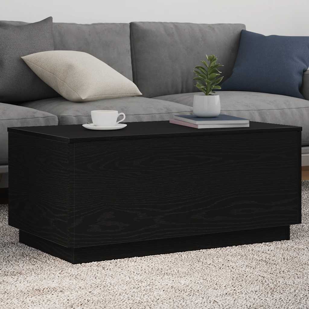 Coffee Table with LED Lights 50x50x40 cm Black oak 90 cm