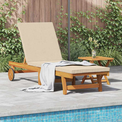 vidaXL Sun Lounger 2 pcs Solid Acacia Wood Brown Beige