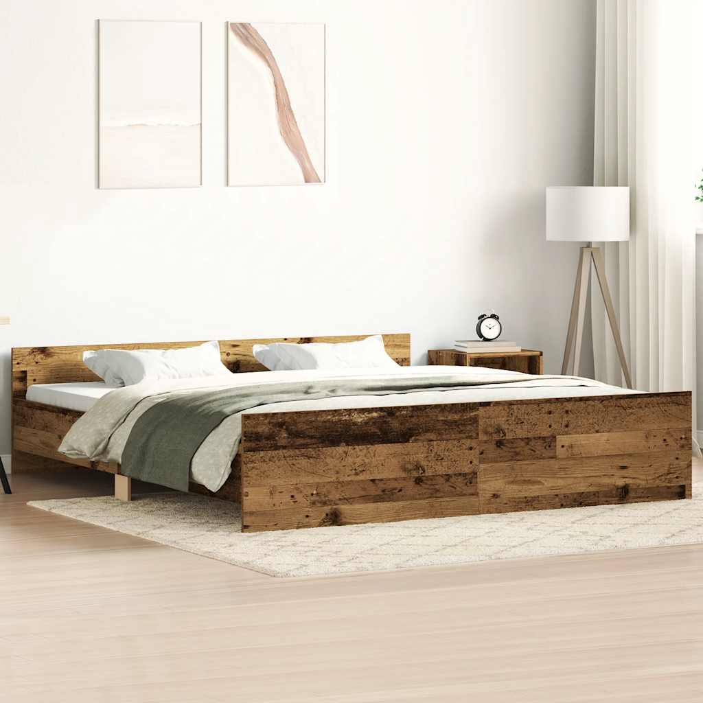 Bed Frame without Mattress 180x200 cm Old wood