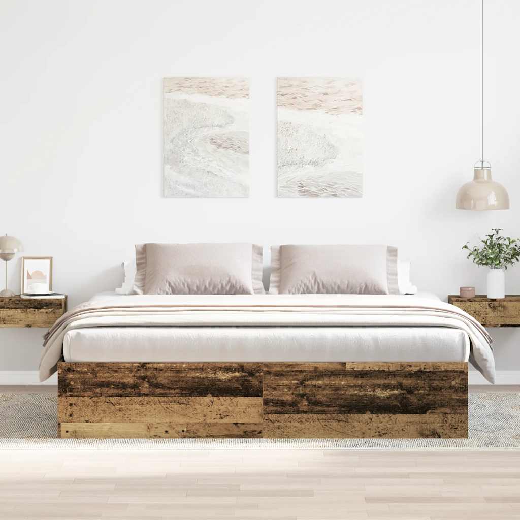Bed Frame without Mattress 200x200 cm Old wood