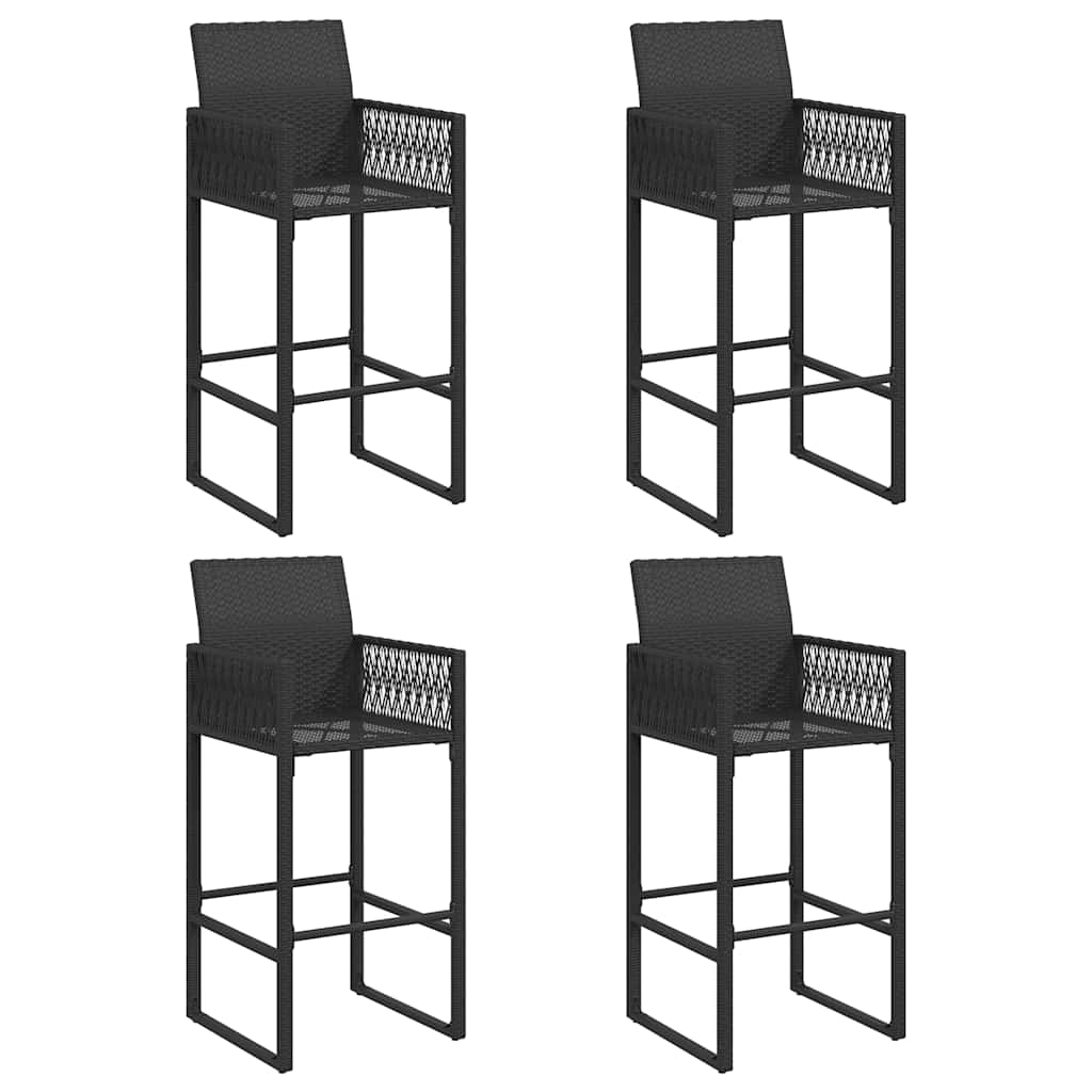 vidaXL 5 Piece Garden Bar Set without Cushions Black 4