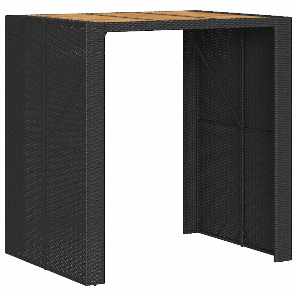 vidaXL 5 Piece Garden Bar Set without Cushions Black 5