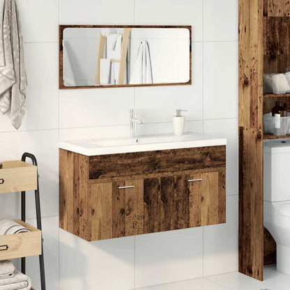 Bathroom Furniture Set Engineered Wood 90 x 38.5 x 46 cm Old wood