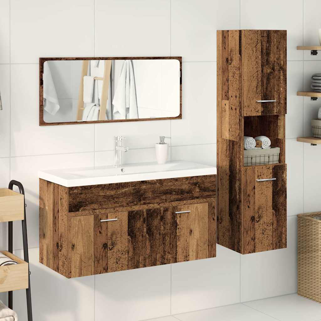 Bathroom Furniture Set Engineered Wood 90 x 38.5 x 46 cm Old wood