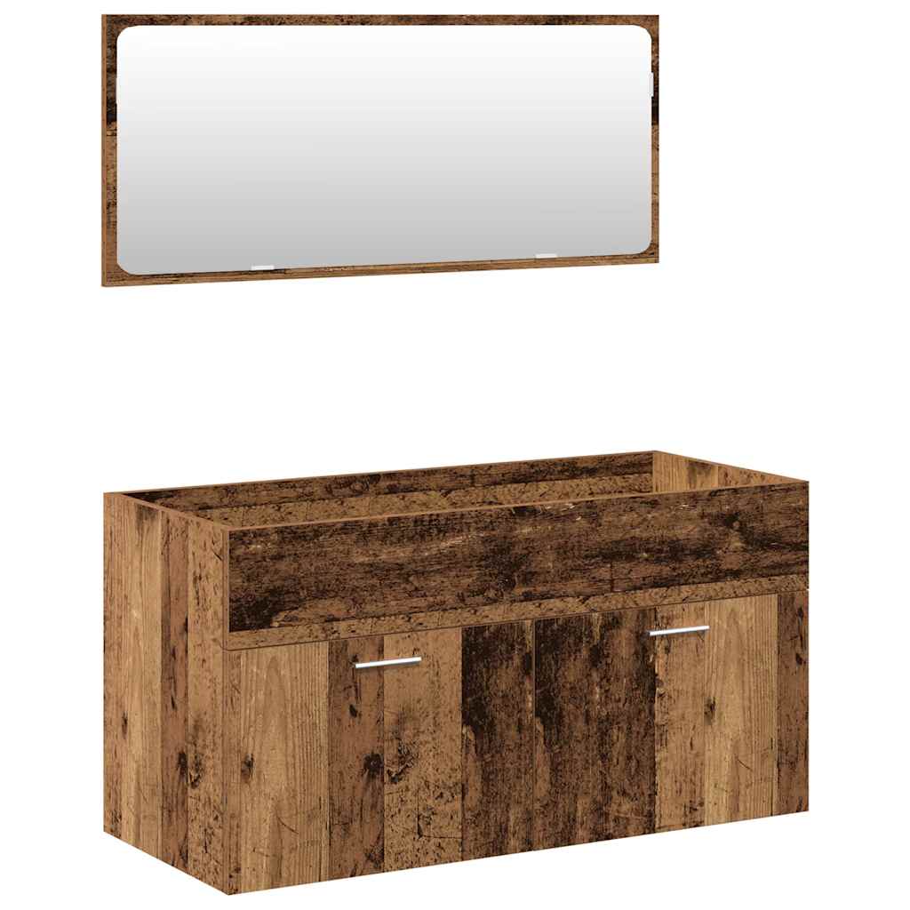 vidaXL 5 Piece Bathroom Furniture Set Old Wood Engineered Wood 4
