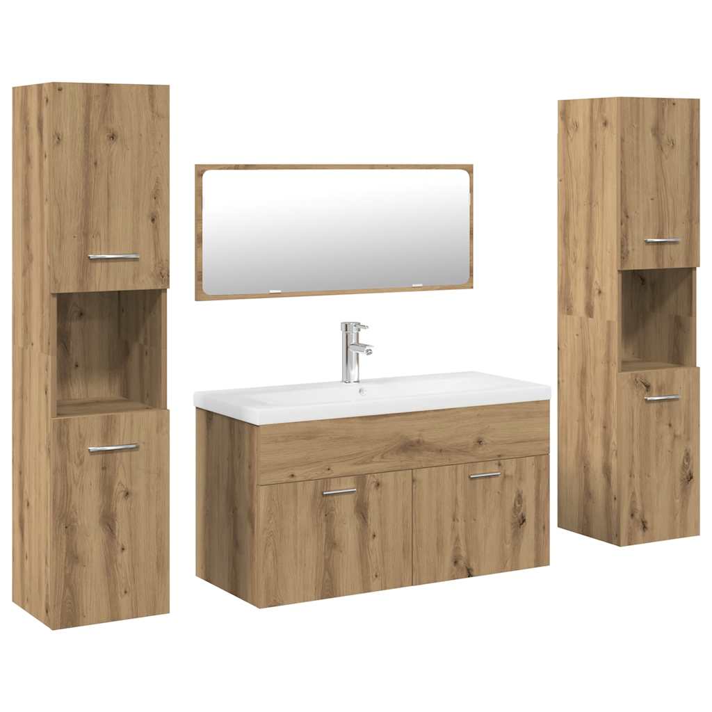 vidaXL 5 Piece Bathroom Furniture Set Artisan Oak Engineered Wood 2