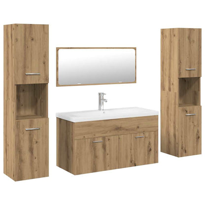 vidaXL 5 Piece Bathroom Furniture Set Artisan Oak Engineered Wood 2