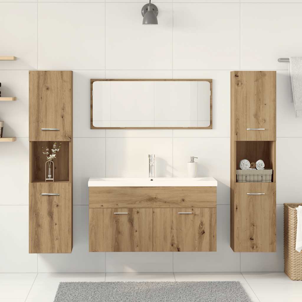 vidaXL 5 Piece Bathroom Furniture Set Artisan Oak Engineered Wood 3