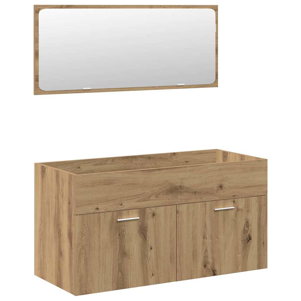 vidaXL 5 Piece Bathroom Furniture Set Artisan Oak Engineered Wood 4