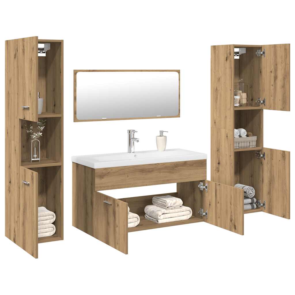 vidaXL 5 Piece Bathroom Furniture Set Artisan Oak Engineered Wood 1