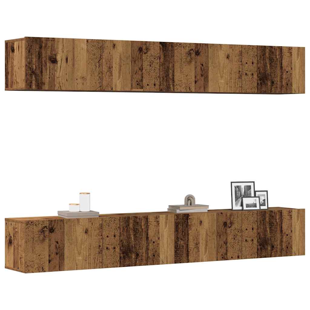 4 Piece TV Cabinet Set 100x30x30 cm Engineered Wood Old wood