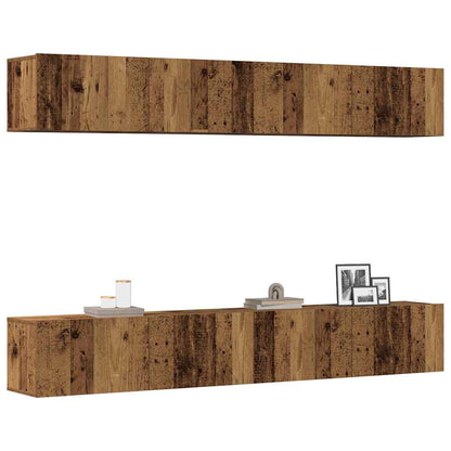 4 Piece TV Cabinet Set 100x30x30 cm Engineered Wood Old wood