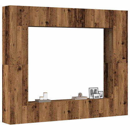8 Piece TV Cabinet Set Engineered Wood Width 80 cm Old wood