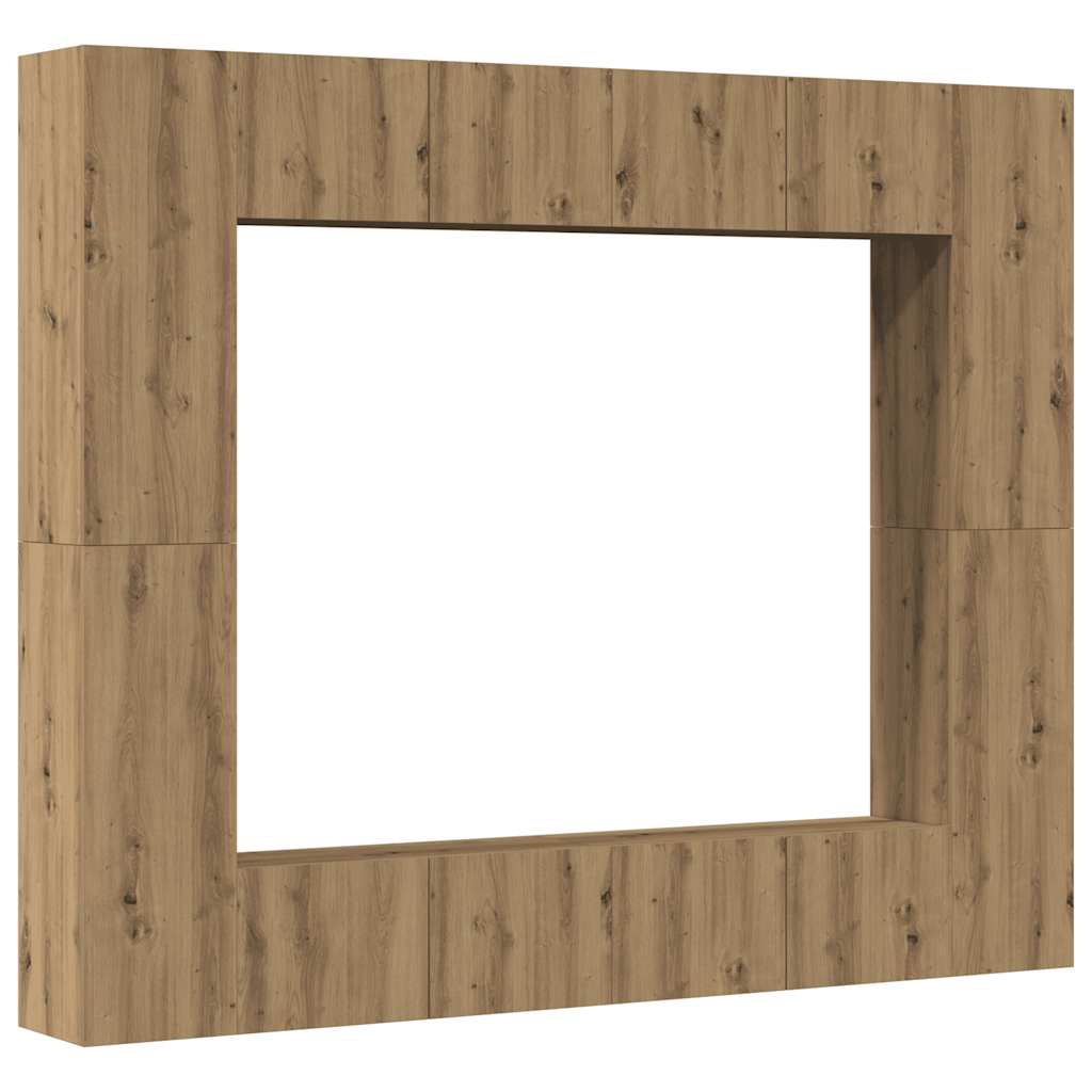 vidaXL Wall Mounted TV cabinets 8 pcs Artisan Oak Engineered Wood 2