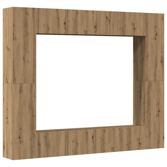 vidaXL Wall Mounted TV cabinets 8 pcs Artisan Oak Engineered Wood 2