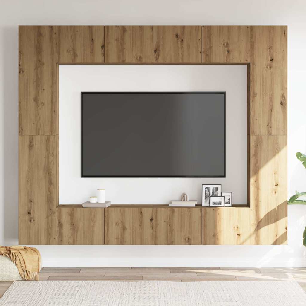 vidaXL Wall Mounted TV cabinets 8 pcs Artisan Oak Engineered Wood 3