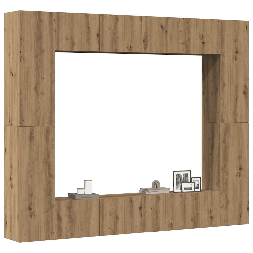 vidaXL Wall Mounted TV cabinets 8 pcs Artisan Oak Engineered Wood 1