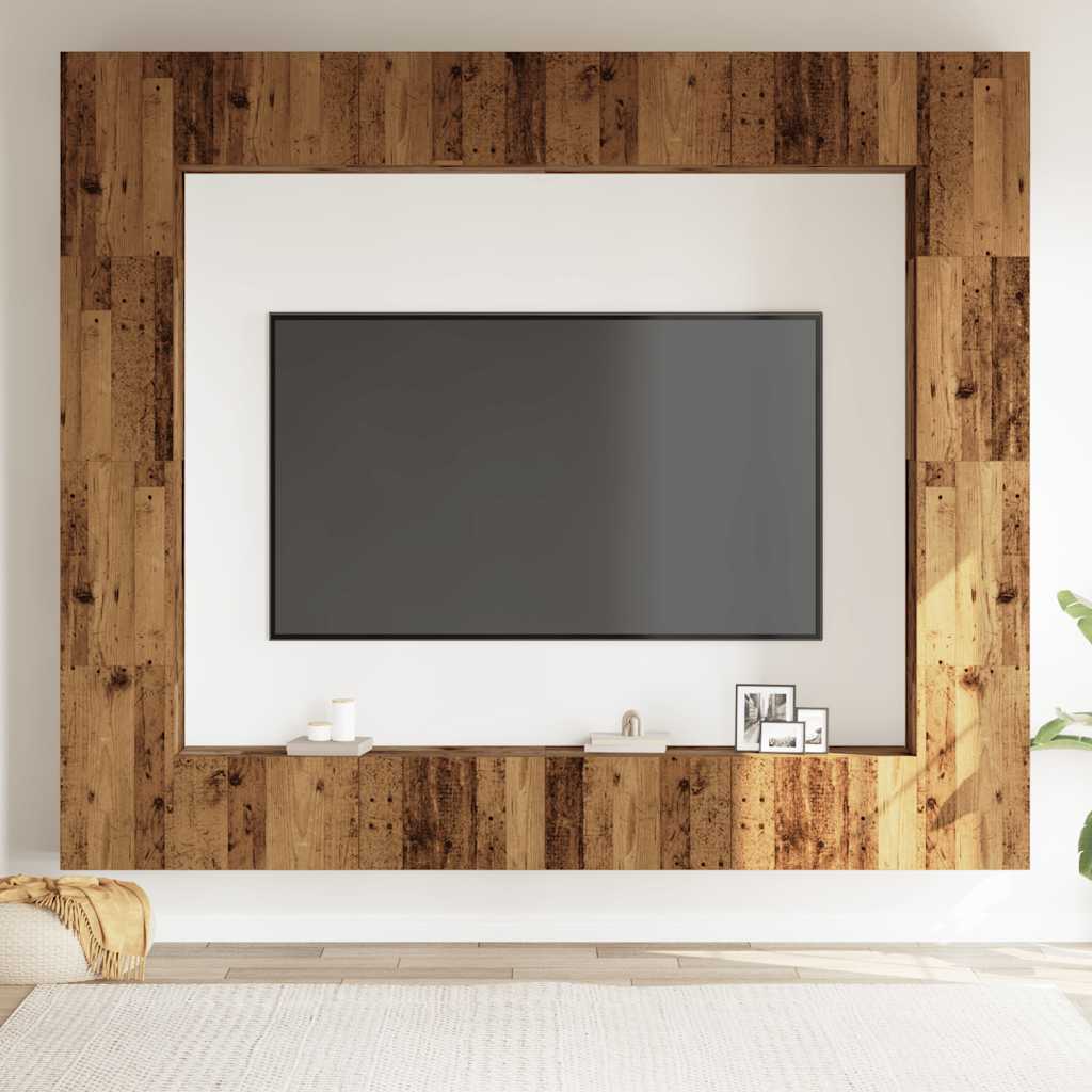 vidaXL 8 Piece Wall-mounted TV Cabinet Set Old Wood Engineered Wood 3