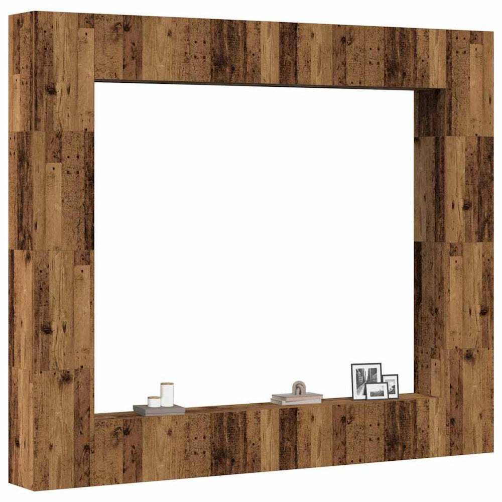 vidaXL 8 Piece Wall-mounted TV Cabinet Set Old Wood Engineered Wood
