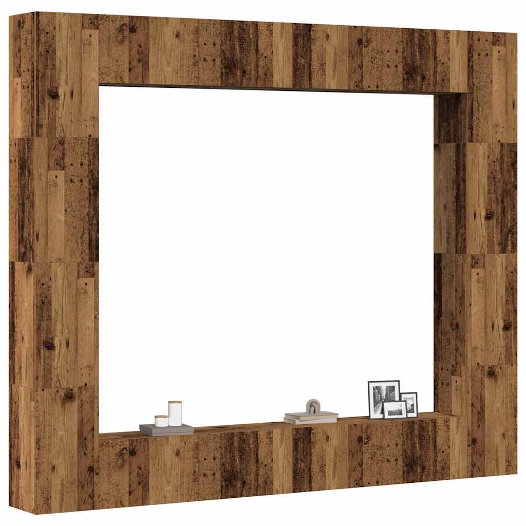 vidaXL 8 Piece Wall-mounted TV Cabinet Set Old Wood Engineered Wood 1