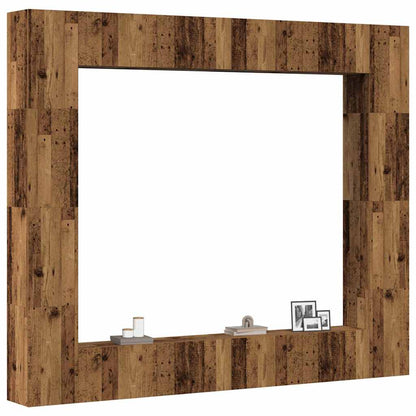 vidaXL 8 Piece Wall-mounted TV Cabinet Set Old Wood Engineered Wood 1