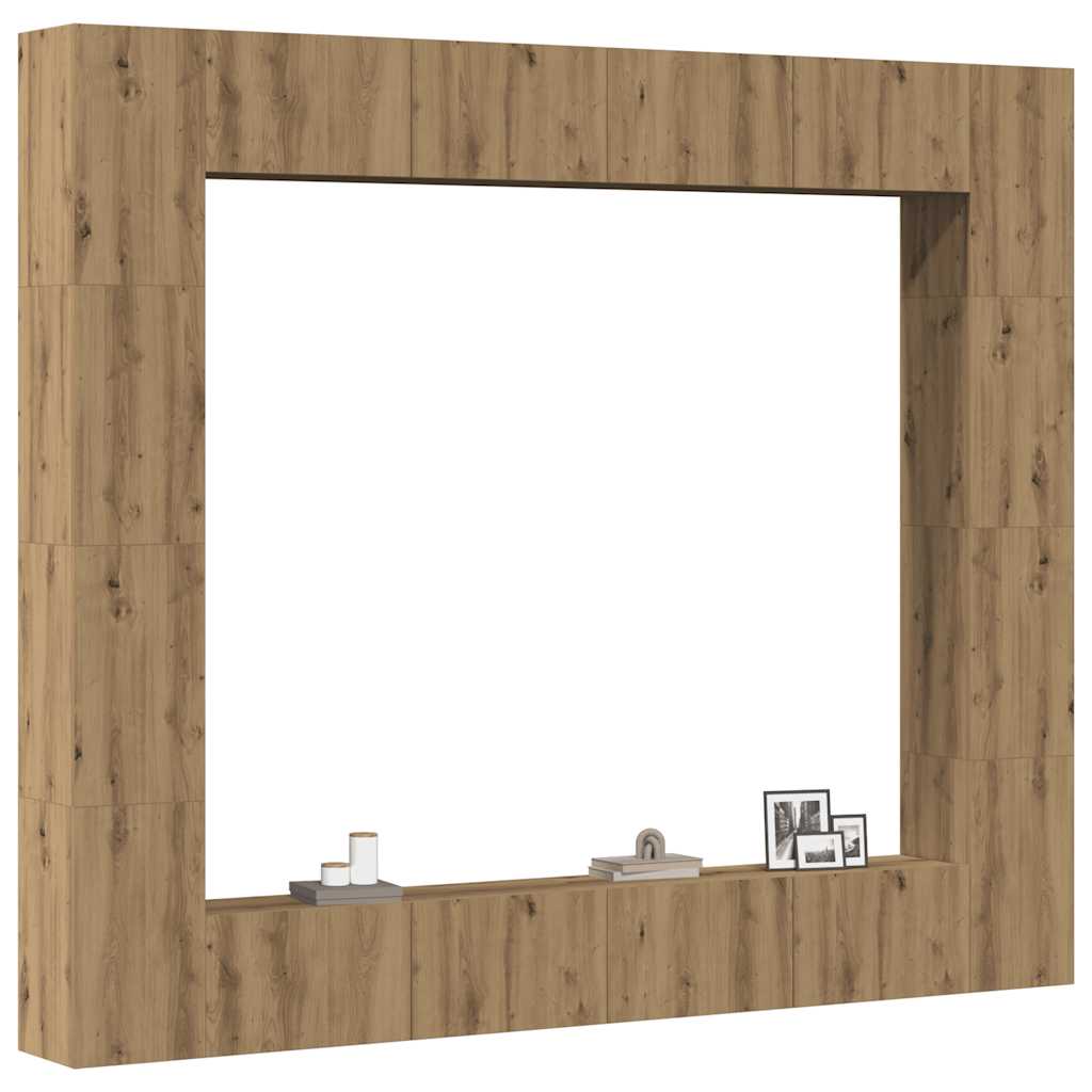 vidaXL Wall Mounted TV cabinets 8 pcs Artisan Oak Engineered Wood 1
