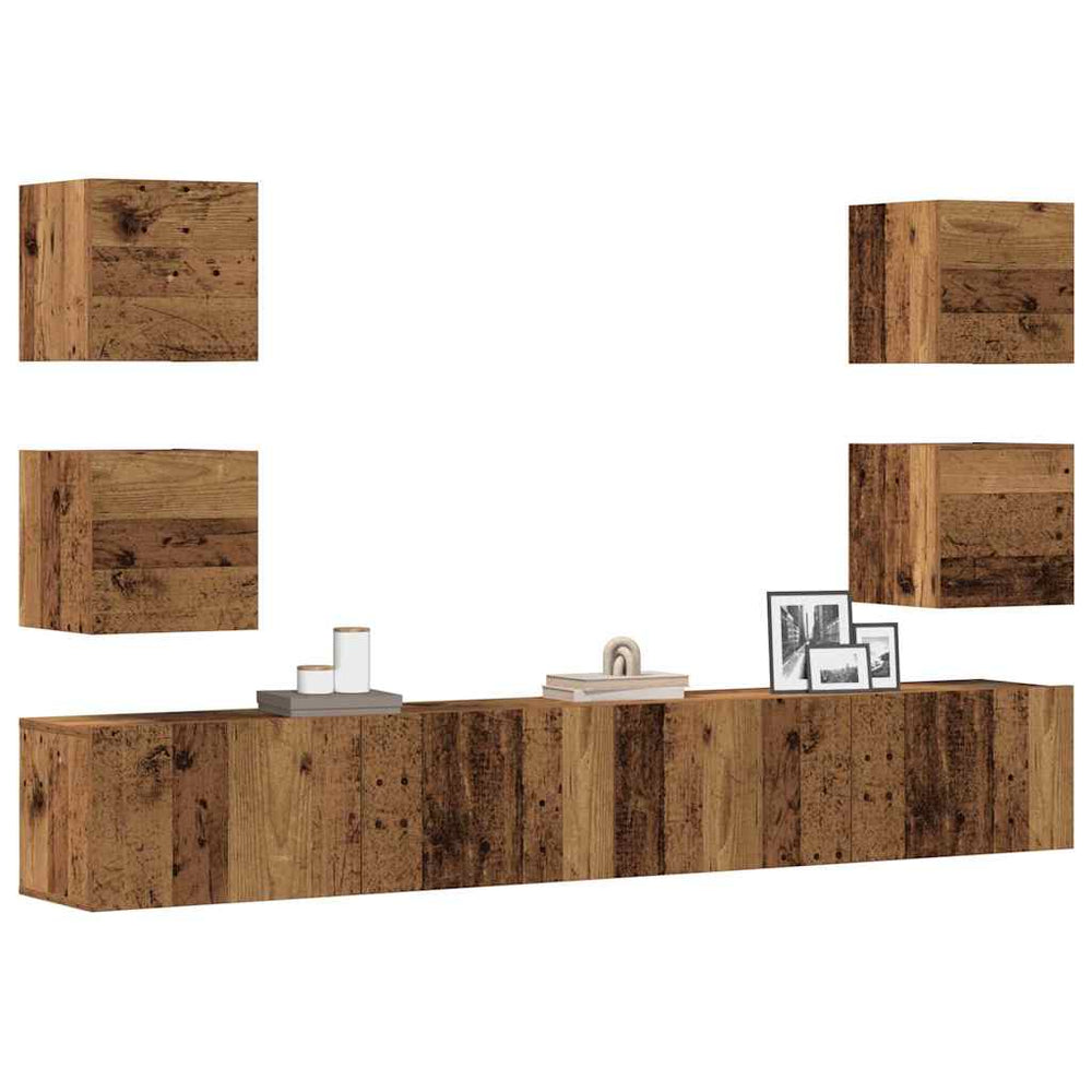 vidaXL 6 Piece TV Cabinet Set Engineered Wood Width 200 cm