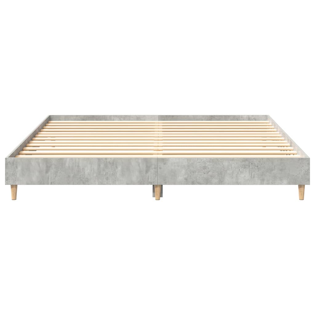 Bed Frame No Mattress Engineered Wood Concrete Grey 160 x 200 cm