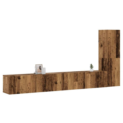 TV Cabinet Set Engineered Wood Width 100 cm Old wood 3