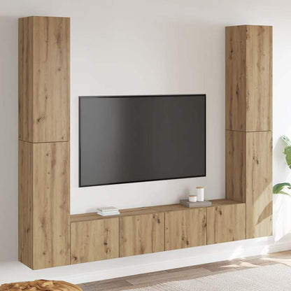 6 Piece TV Cabinet Set Engineered Wood Height 90 cm Artisan oak
