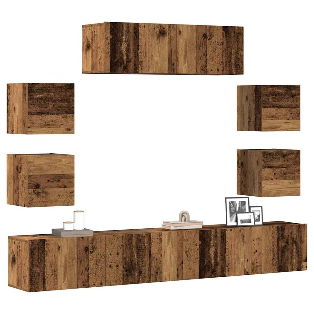 vidaXL 7 Piece TV Cabinet Set Engineered Wood Width 100 cm