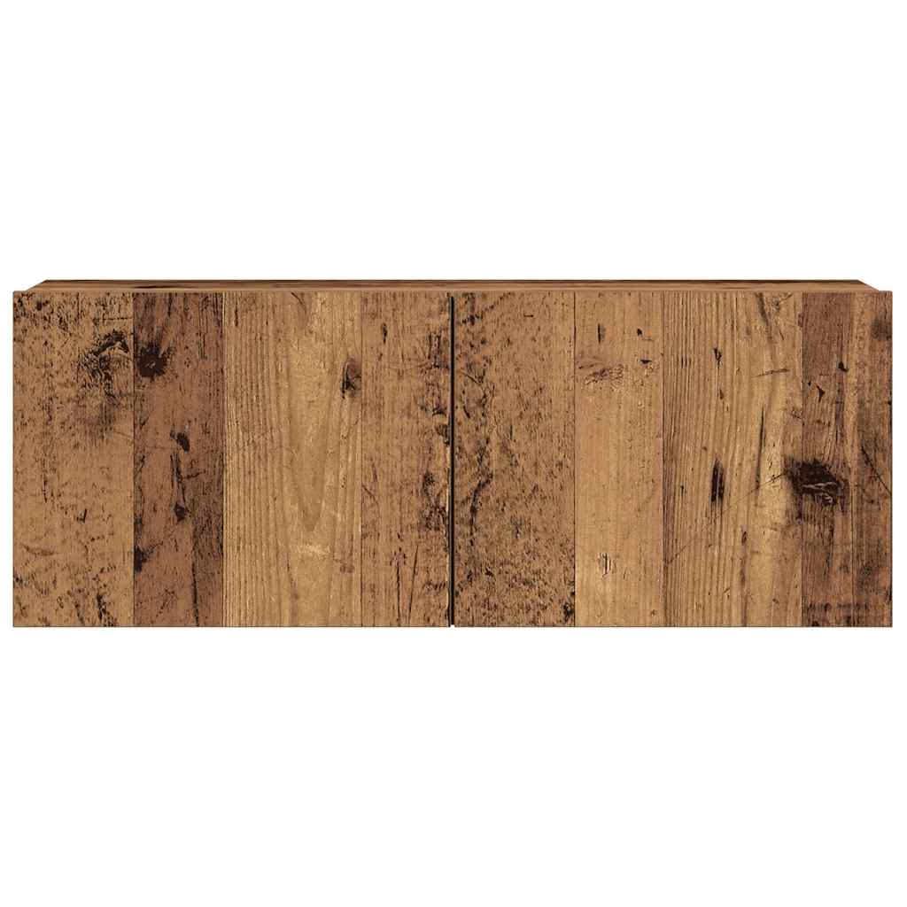 TV Cabinet Set Engineered Wood 7 pcs Width 100 cm Old wood