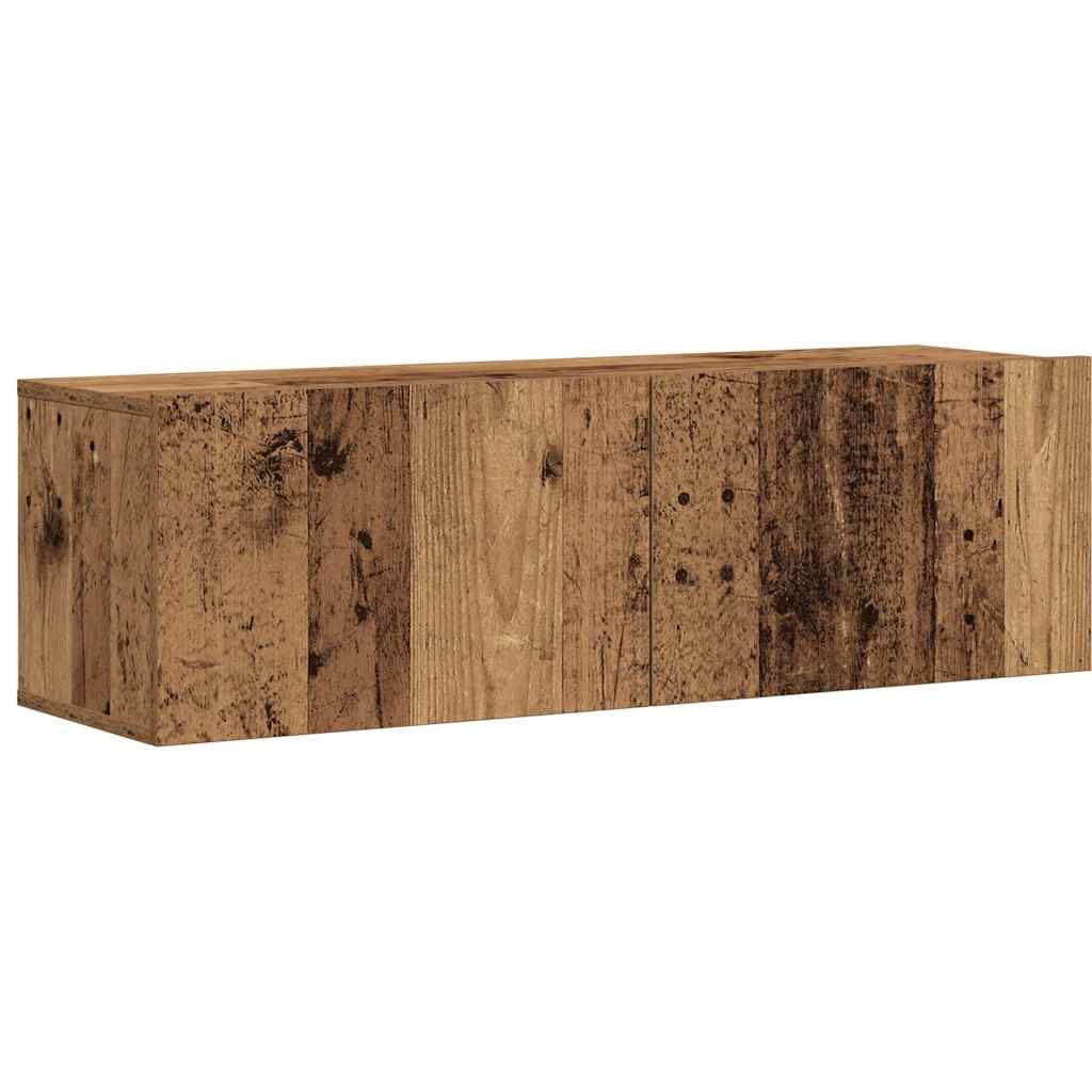 TV Cabinet Set Engineered Wood 7 pcs Width 100 cm Old wood