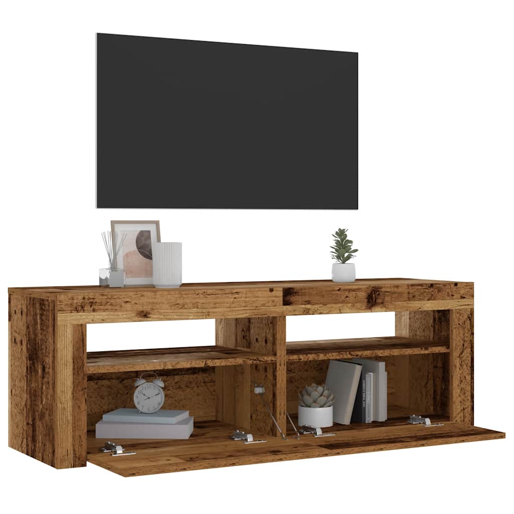 Bedside Cabinets 2 pcs with LEDs 60x35x40 cm Old wood