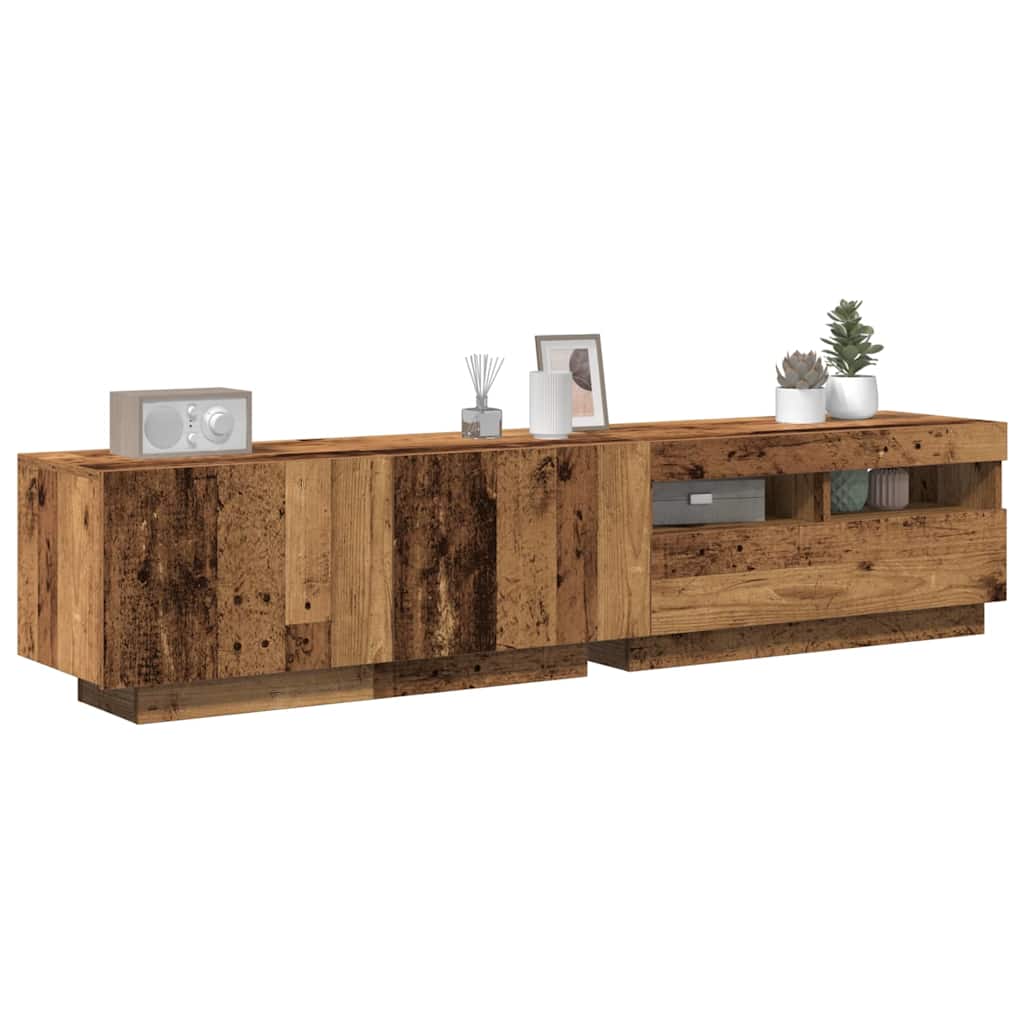 TV Cabinet with LED Lights 180x35x40 cm Artisan oak