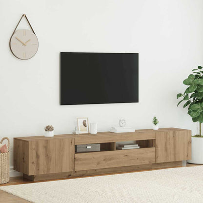 TV Cabinet with LED Lights 200x35x40 cm Artisan oak