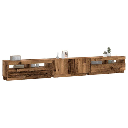 TV Cabinet with LED Lights 300x35x40 cm Old wood
