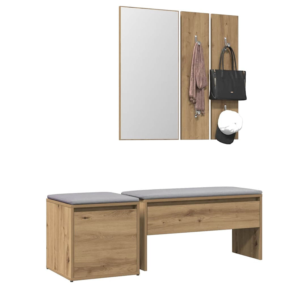vidaXL Hallway Furniture Set Engineered Wood