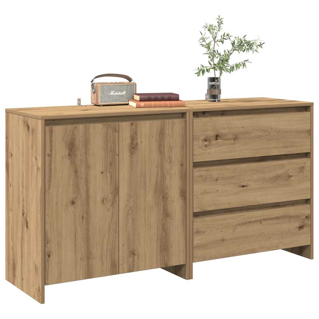 2 Piece Sideboard Engineered Wood Artisan oak