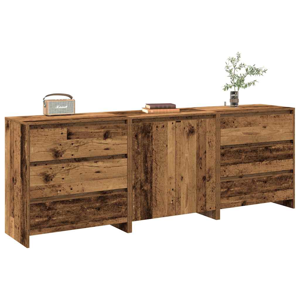 3 Piece Sideboard Engineered Wood Old wood