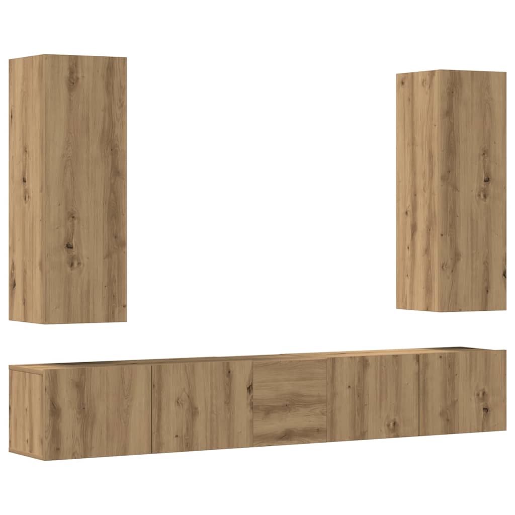 TV Cabinet Set Engineered Wood Artisan oak 80 cm 5