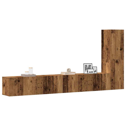 4 Piece TV Cabinet Set Engineered Wood Old wood 100 cm