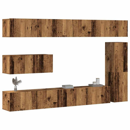 vidaXL 7 Piece TV Cabinet Set Engineered Wood Width 100 cm