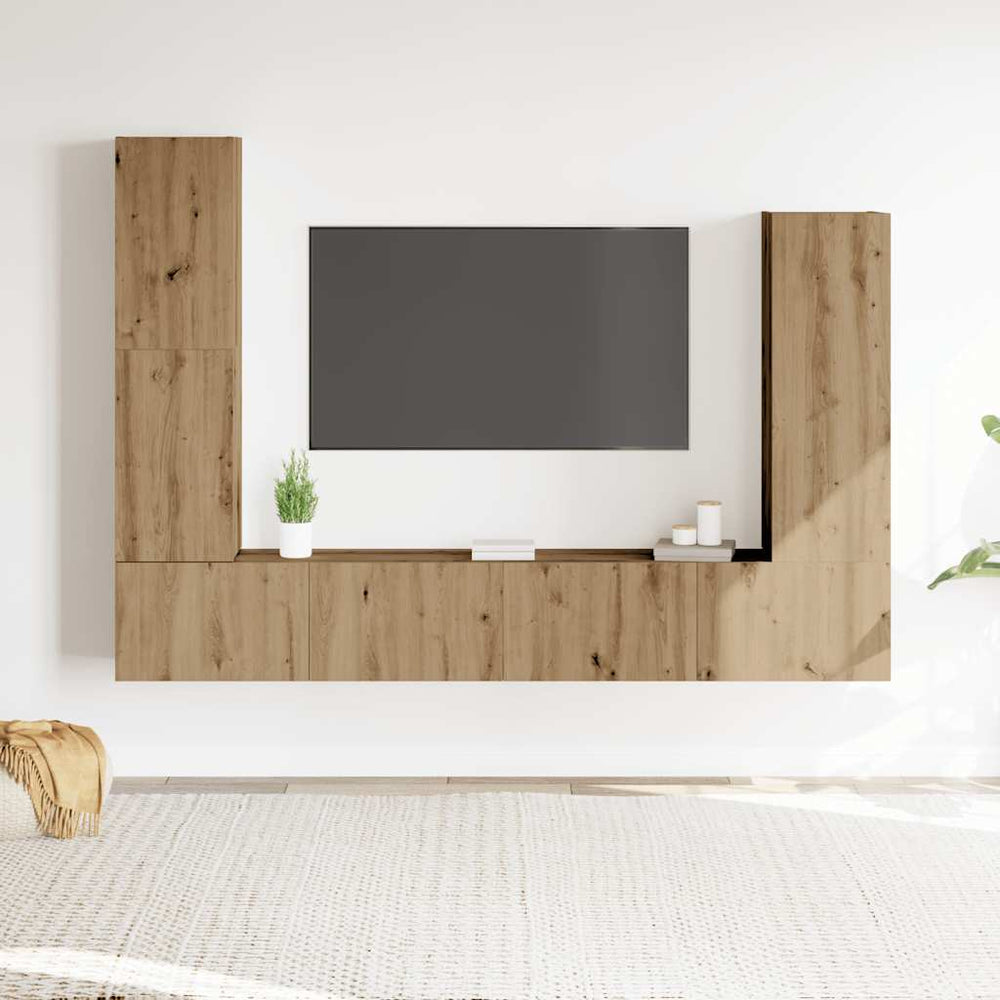 vidaXL 4 Piece TV Cabinet Set Engineered Wood