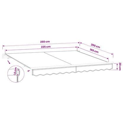 Awning Canopy Replacement for 2.5x2 m Polyester Orange and black