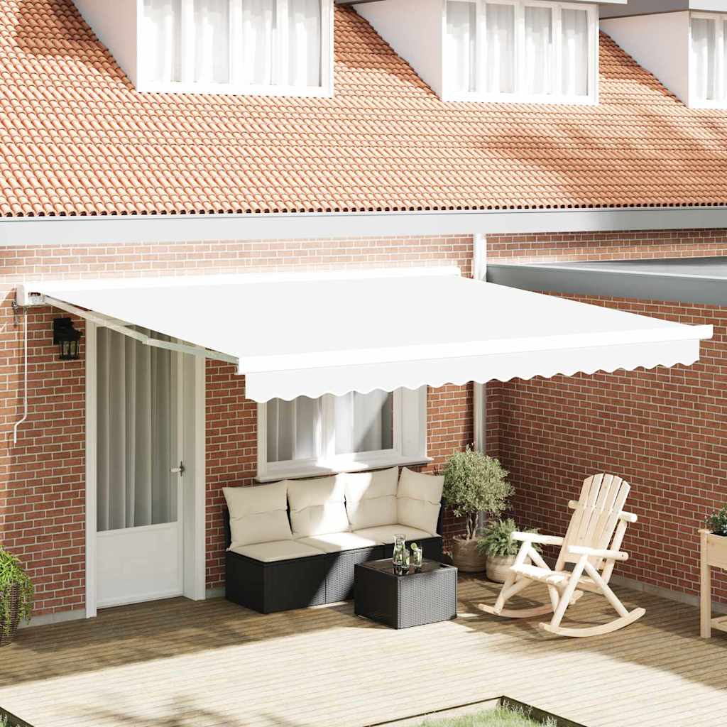 Awning Replacement Fabric 400x350 cm Polyester Drop 3.5 m Width 4 m White