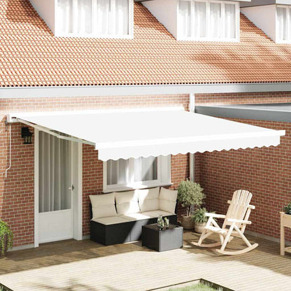 Awning Replacement Fabric 400x350 cm Polyester Drop 3.5 m Width 4 m White