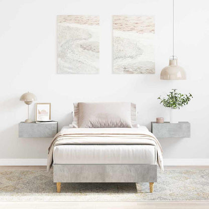 Bed Frame No Mattress Engineered Wood Concrete Grey 90 x 200 cm