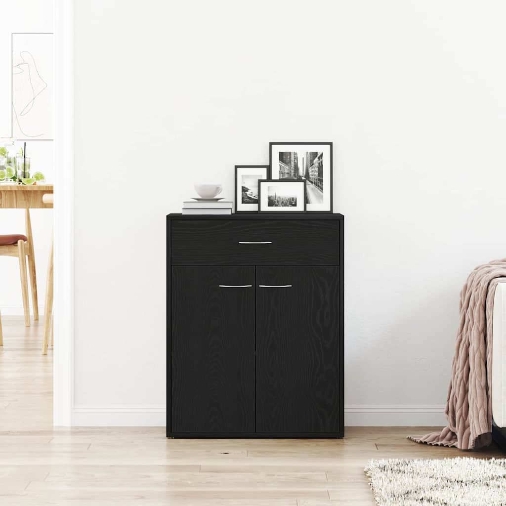Sideboard 60x30x75 cm Engineered Wood Black oak