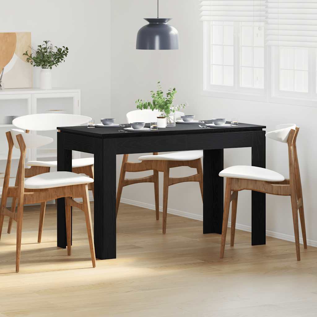 Dining Table 120x60x76 cm Engineered Wood Black oak
